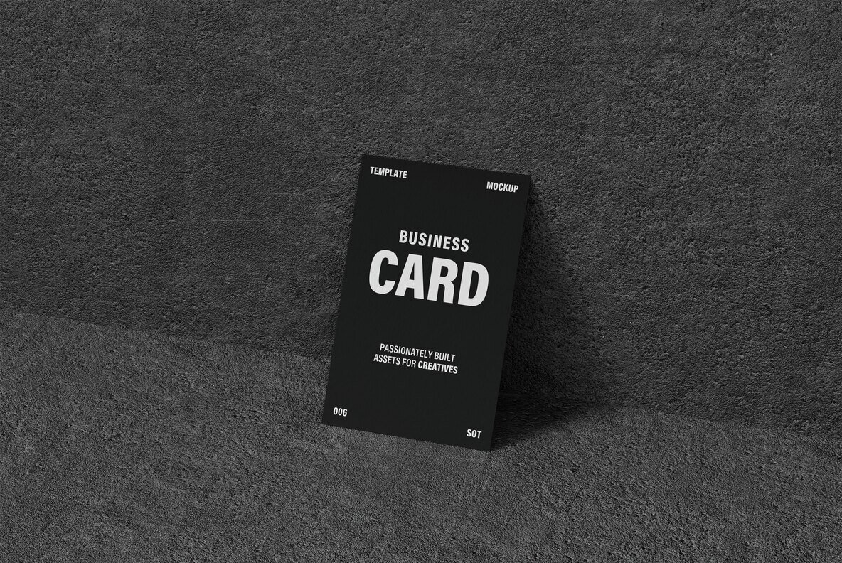 Concrete Angle Business Card 85x55mm Mockup 7