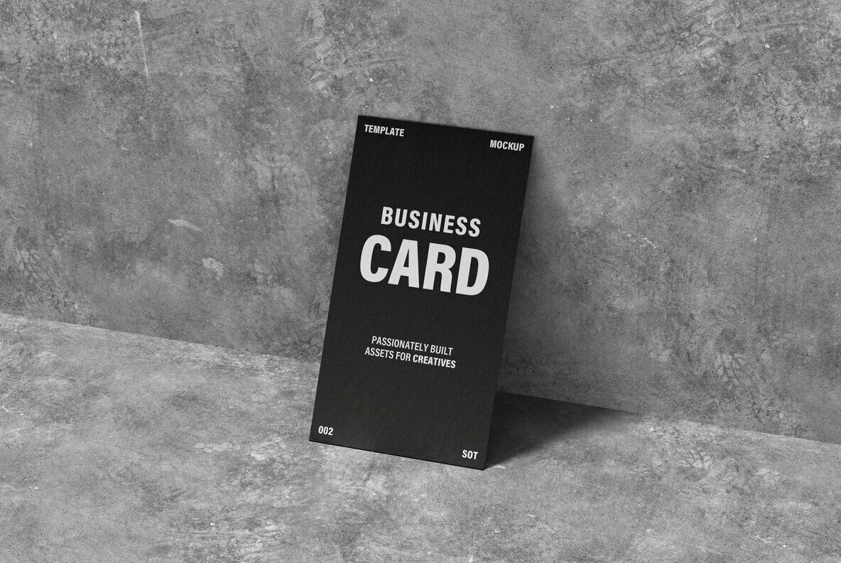 Concrete Angle Business Card 90x50mm Mockup 3