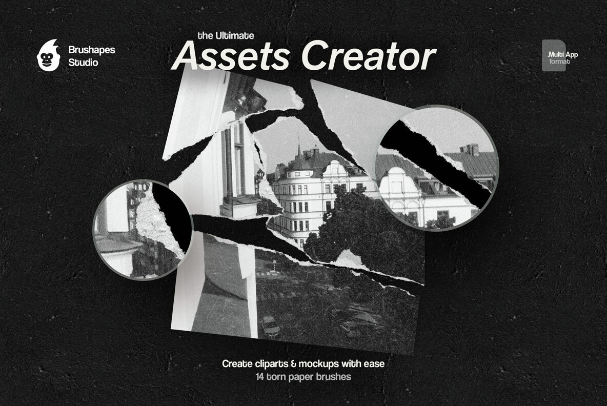 Multi App Torn Paper Brushes and Textures 6