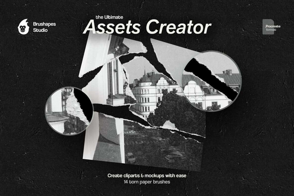 Procreate Torn Paper Brushes and Textures 6