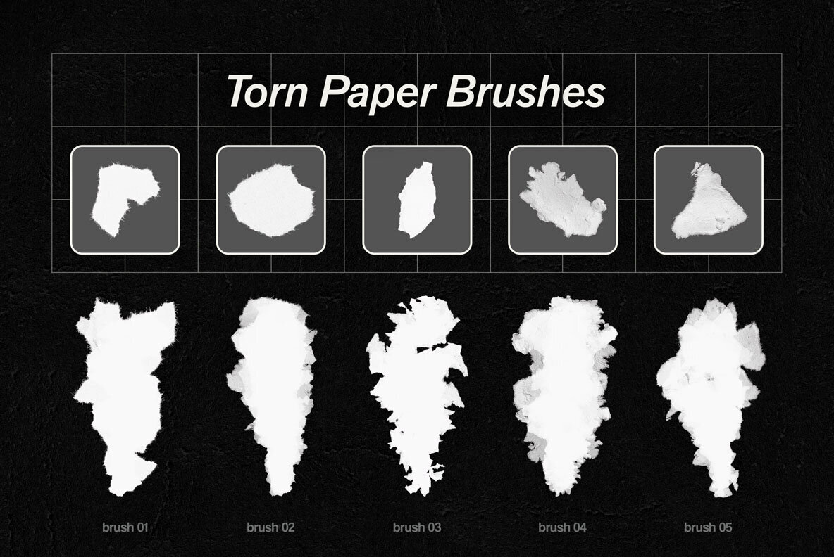 Photoshop Torn Paper Brushes and Textures 2