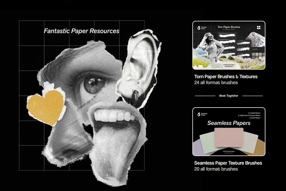 Photoshop Torn Paper Brushes and Textures 10