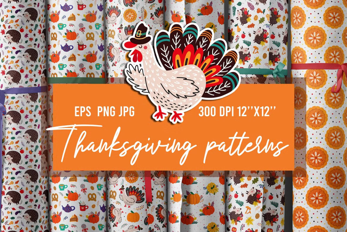 Thanksgiving seamless patterns 1