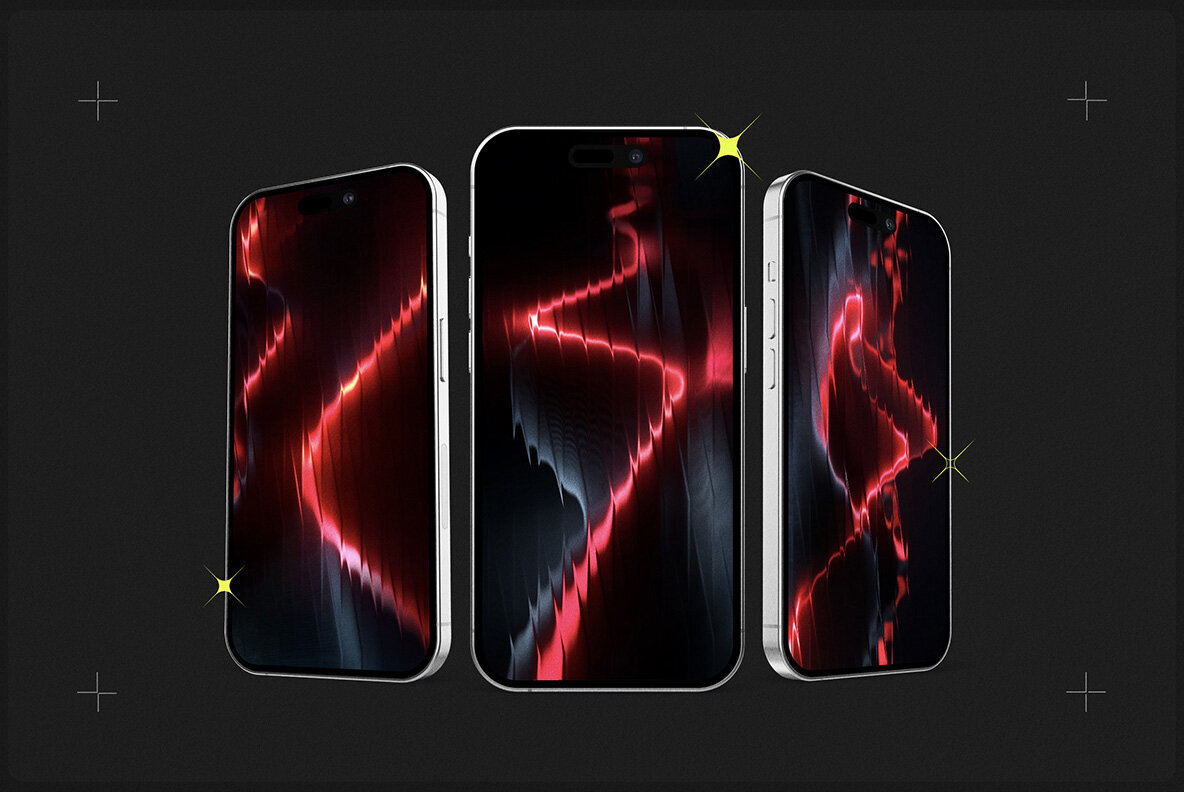 Neon Red Abstract Gradients 3