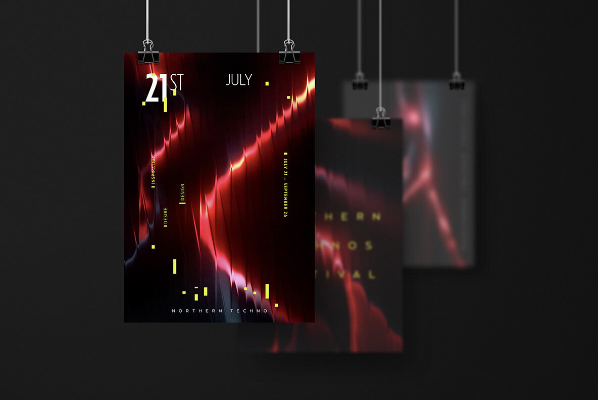 Neon Red Abstract Gradients 5