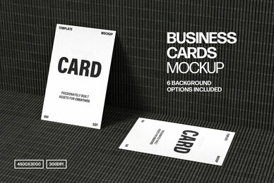 Double 85x55mm Business Card Mockup