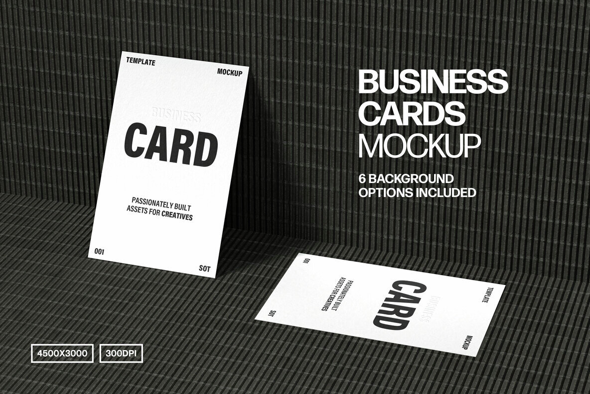 Double 85x55mm Business Card Mockup 1