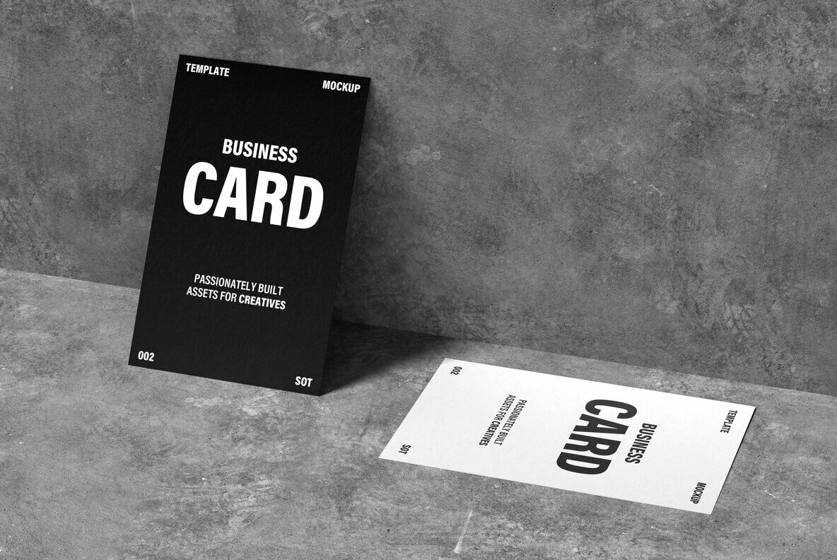 Double 85x55mm Business Card Mockup 3