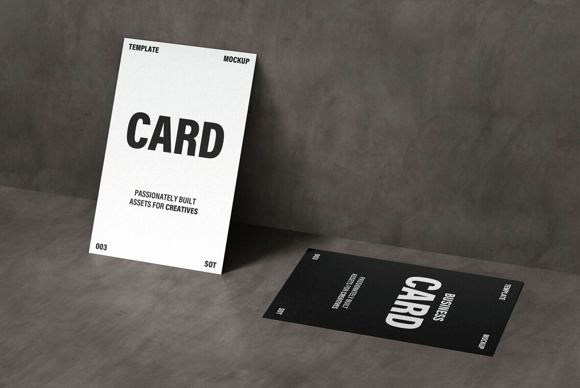 Double 85x55mm Business Card Mockup 4