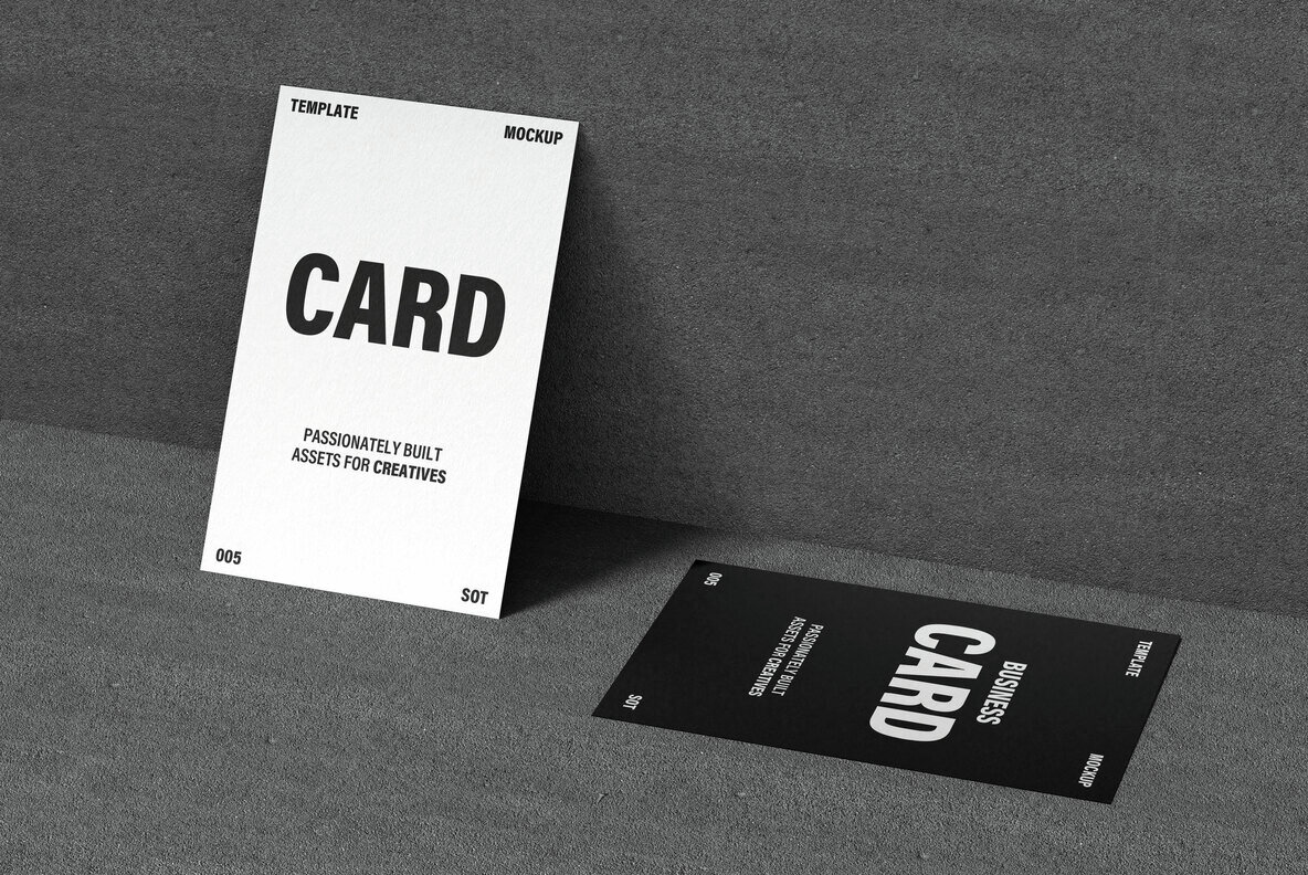 Double 85x55mm Business Card Mockup 6