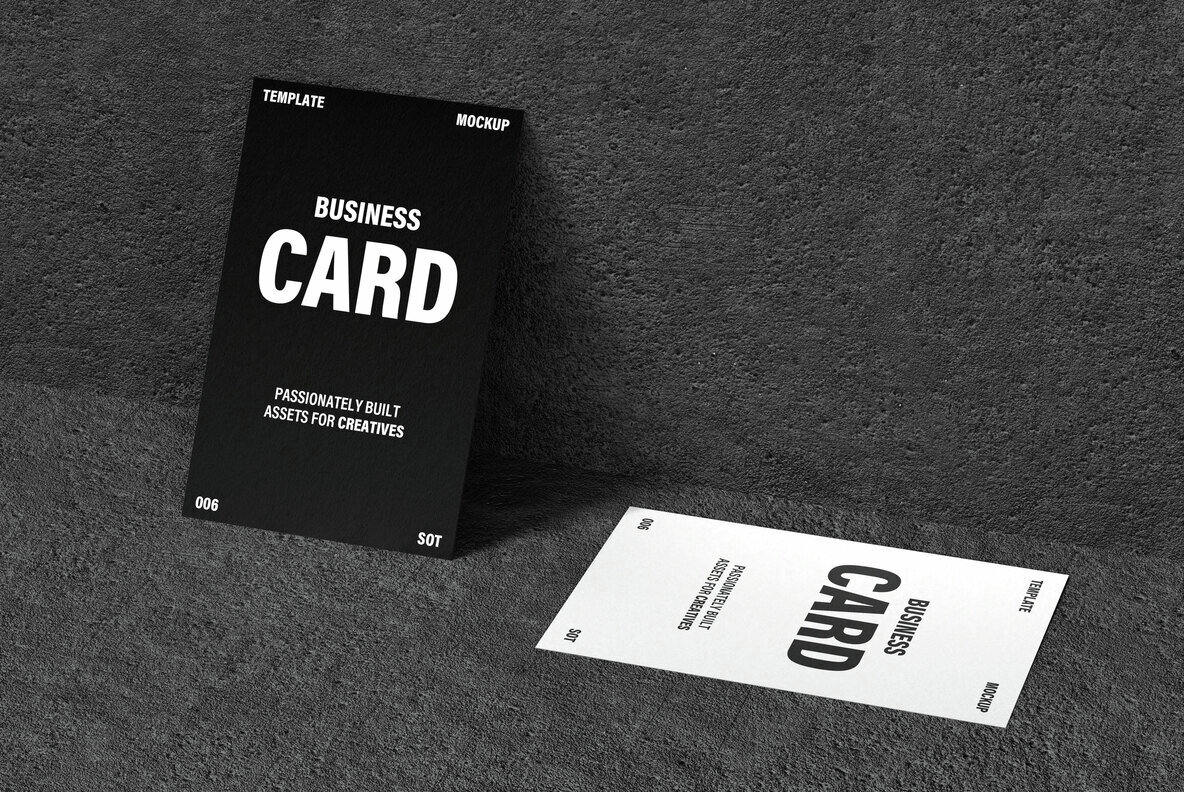 Double 85x55mm Business Card Mockup 7