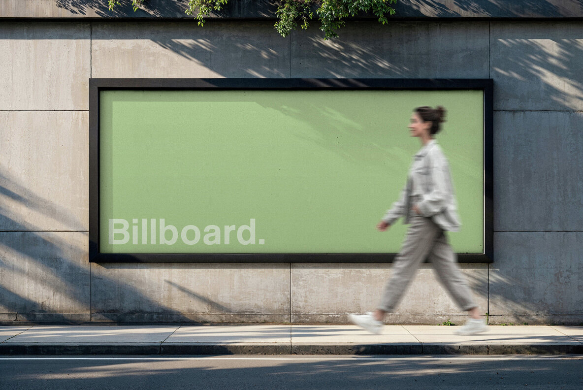 Outdoor Billboard Wall Mockup 1