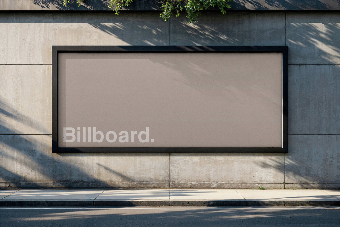 Outdoor Billboard Wall Mockup 2