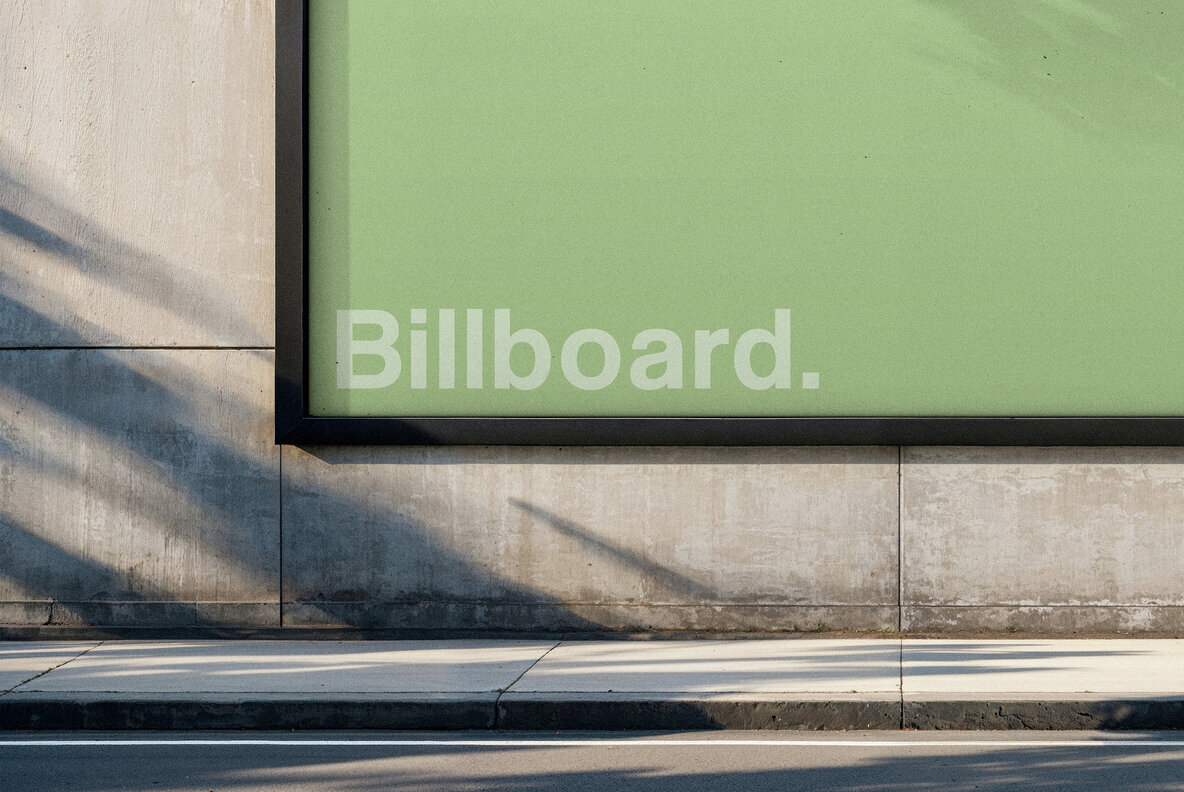 Outdoor Billboard Wall Mockup 3