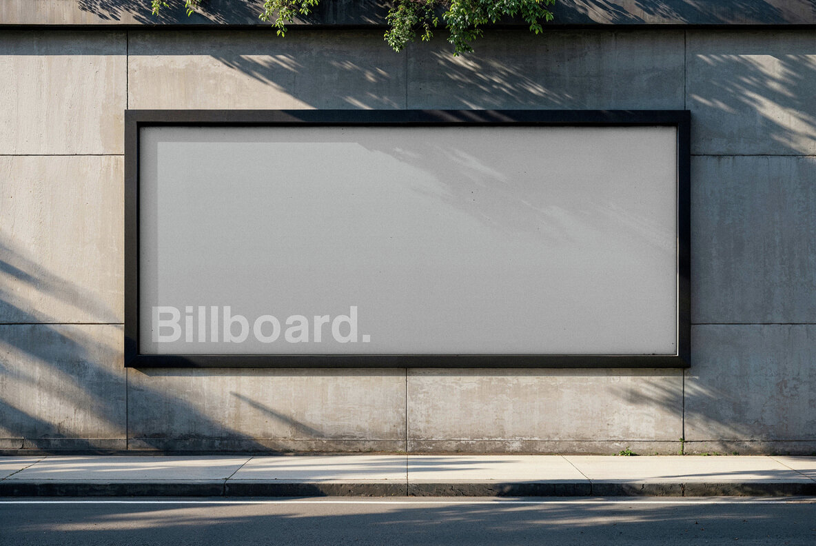 Outdoor Billboard Wall Mockup 4