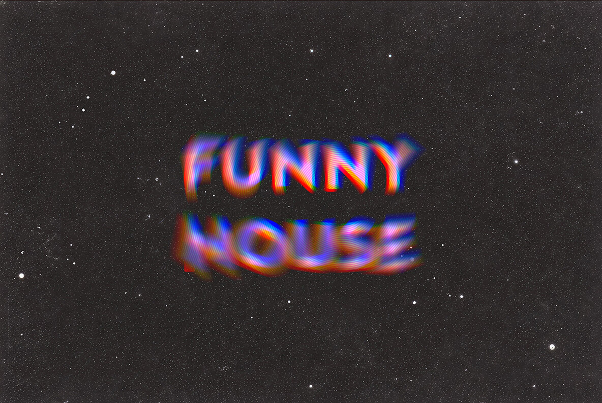 Psychedelic Warp Dissolve Text Effect Mockup 2