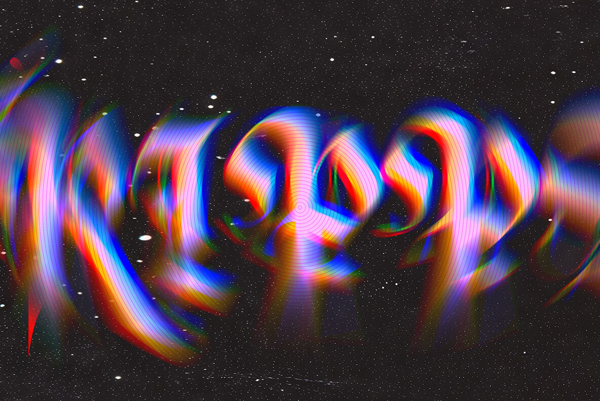 Psychedelic Warp Dissolve Text Effect Mockup 5