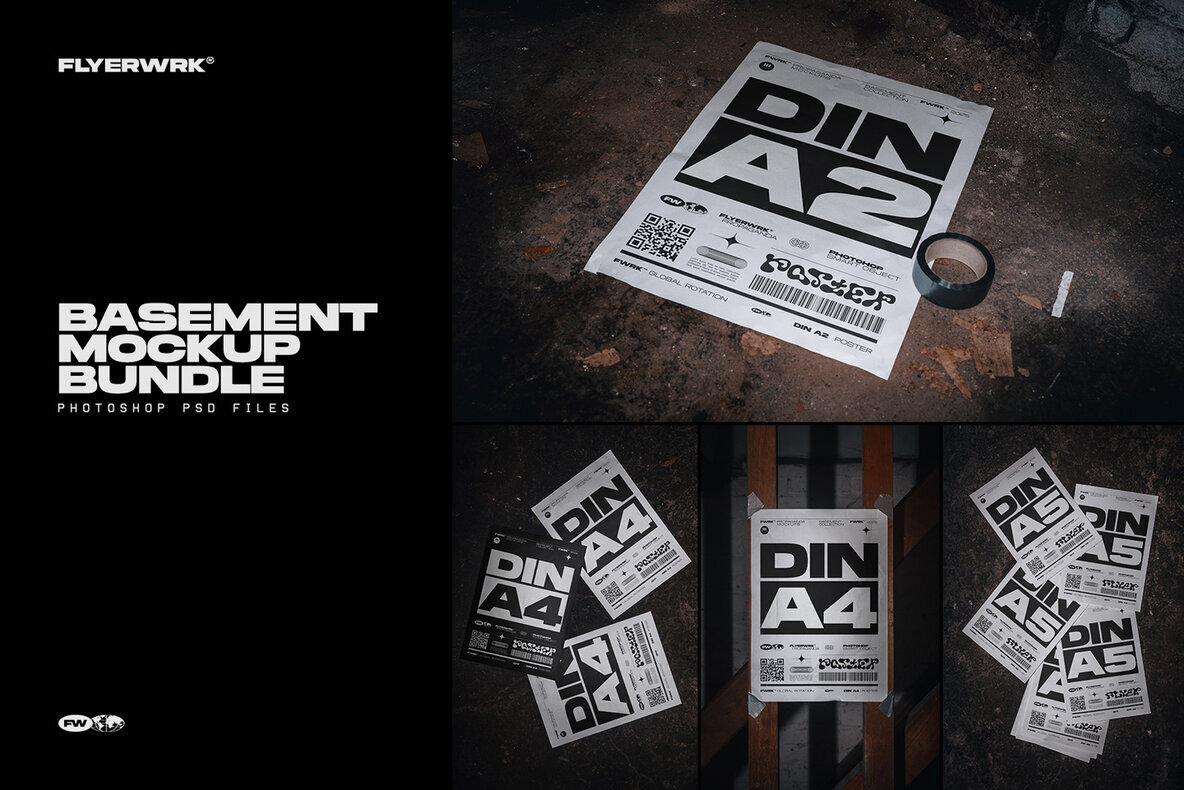 Basement Poster Mockup Bundle 1