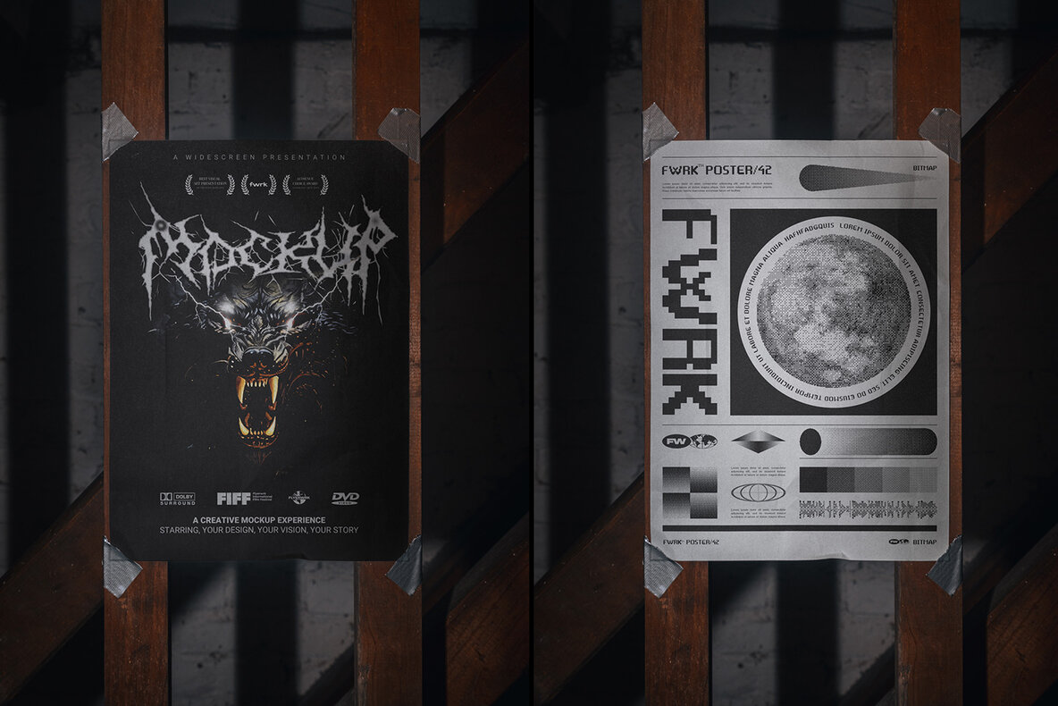 Basement Poster Mockup Bundle 8