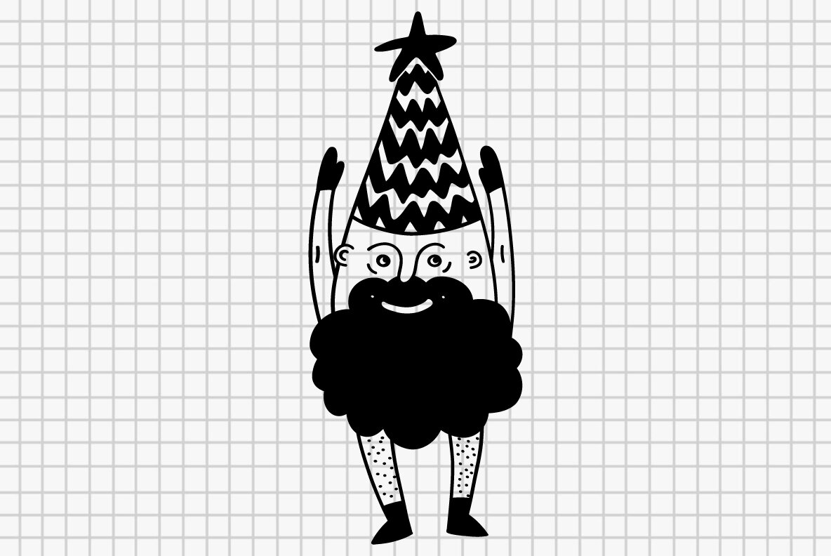 Christmas Gnomes Hand Drawn Set 4