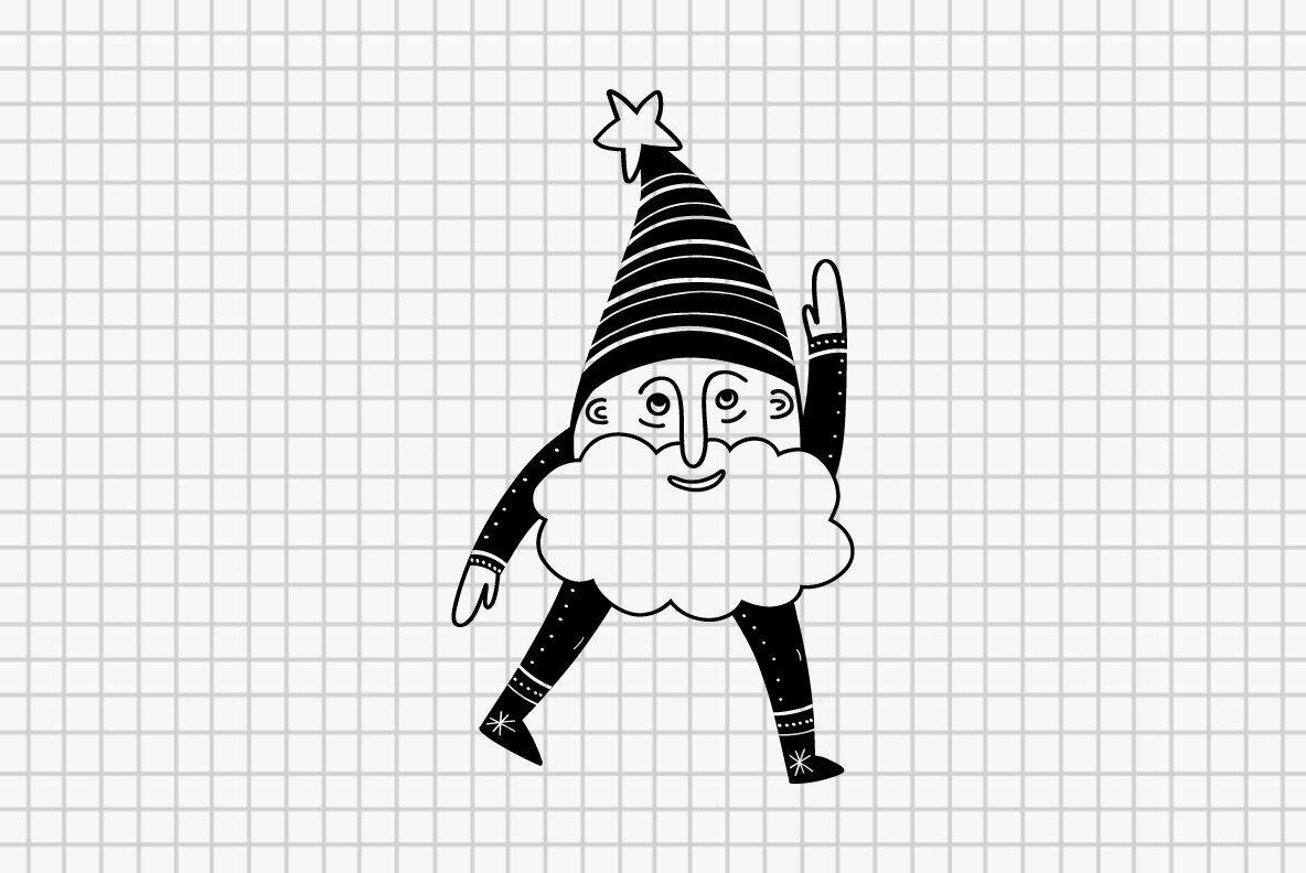 Christmas Gnomes Hand Drawn Set 7