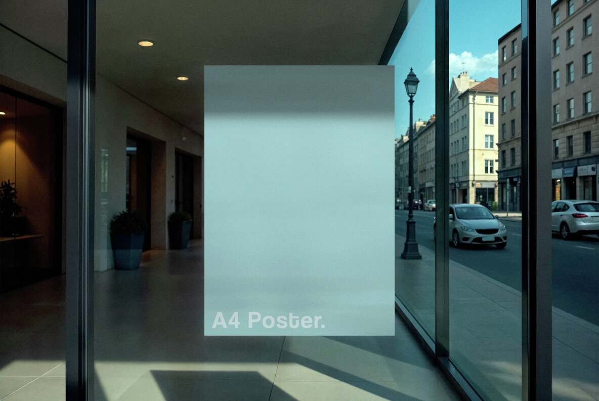 A4 Window Poster Mockup 1