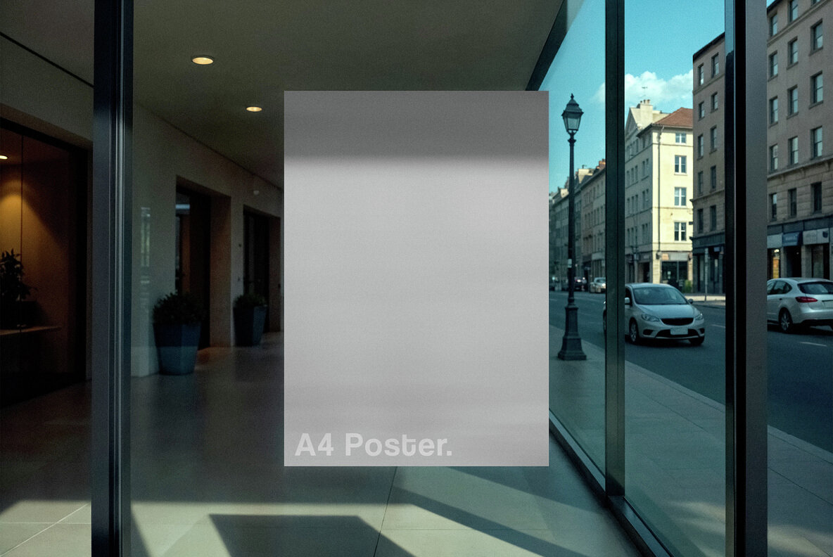 A4 Window Poster Mockup 4
