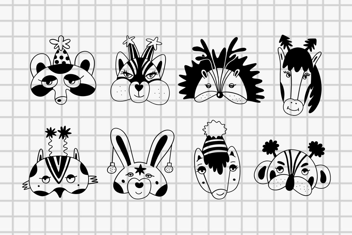 Christmas mask set 10