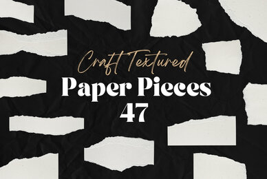 47 Beige Textured Ripped Craft Paper Pieces