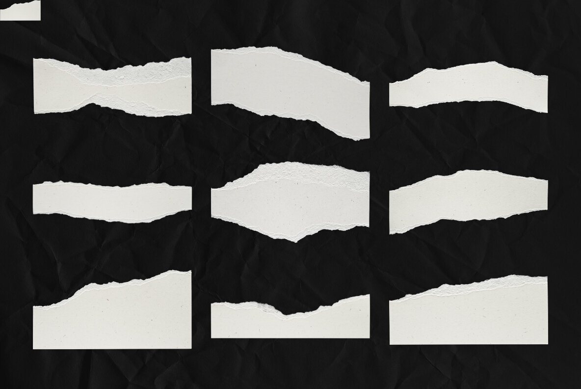 47 Beige Textured Ripped Craft Paper Pieces 2