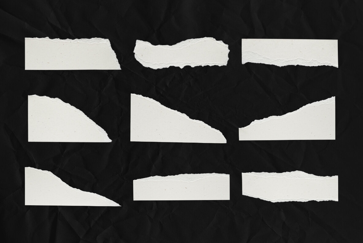 47 Beige Textured Ripped Craft Paper Pieces 4