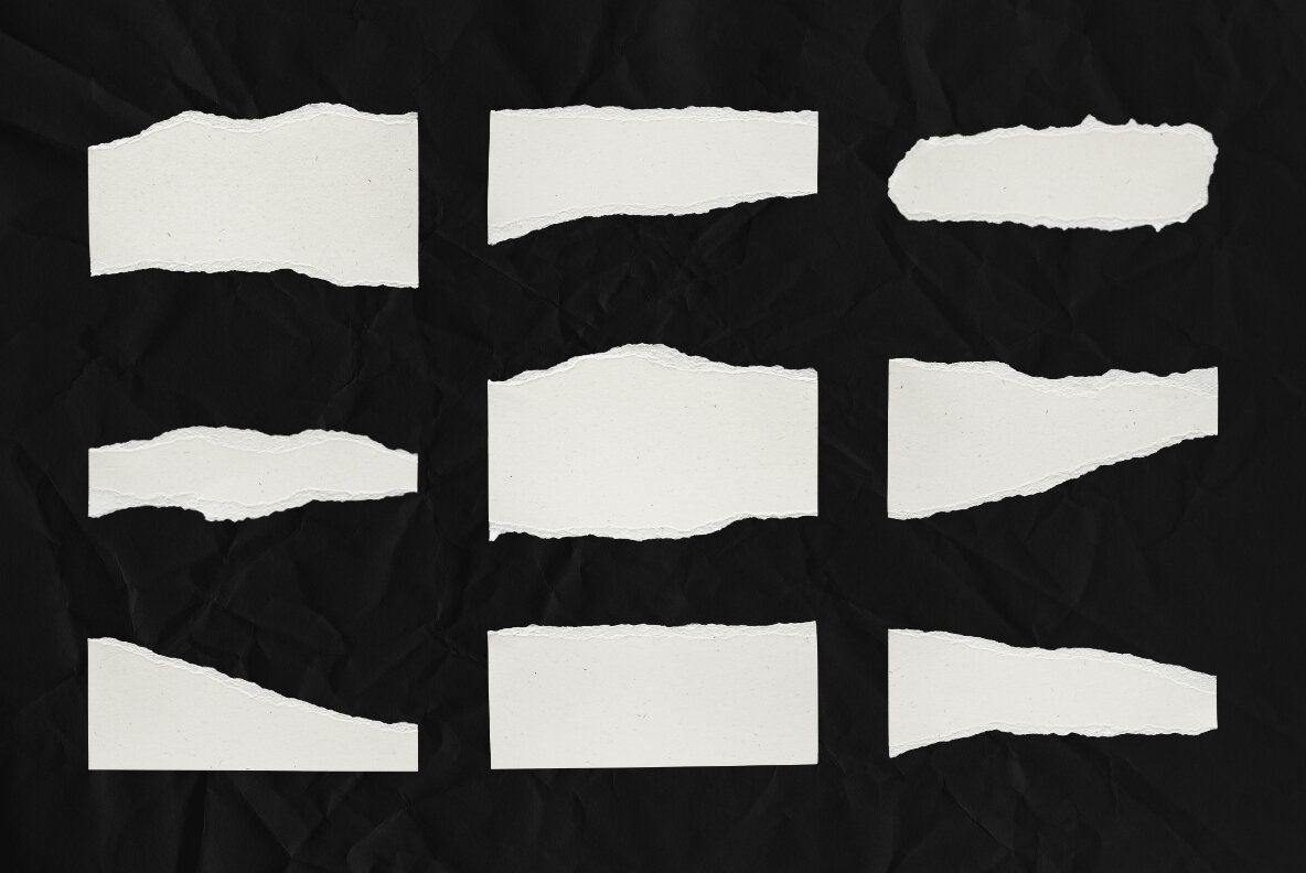 47 Beige Textured Ripped Craft Paper Pieces 5