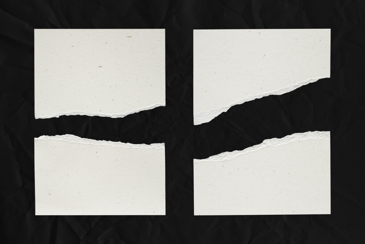 47 Beige Textured Ripped Craft Paper Pieces 6