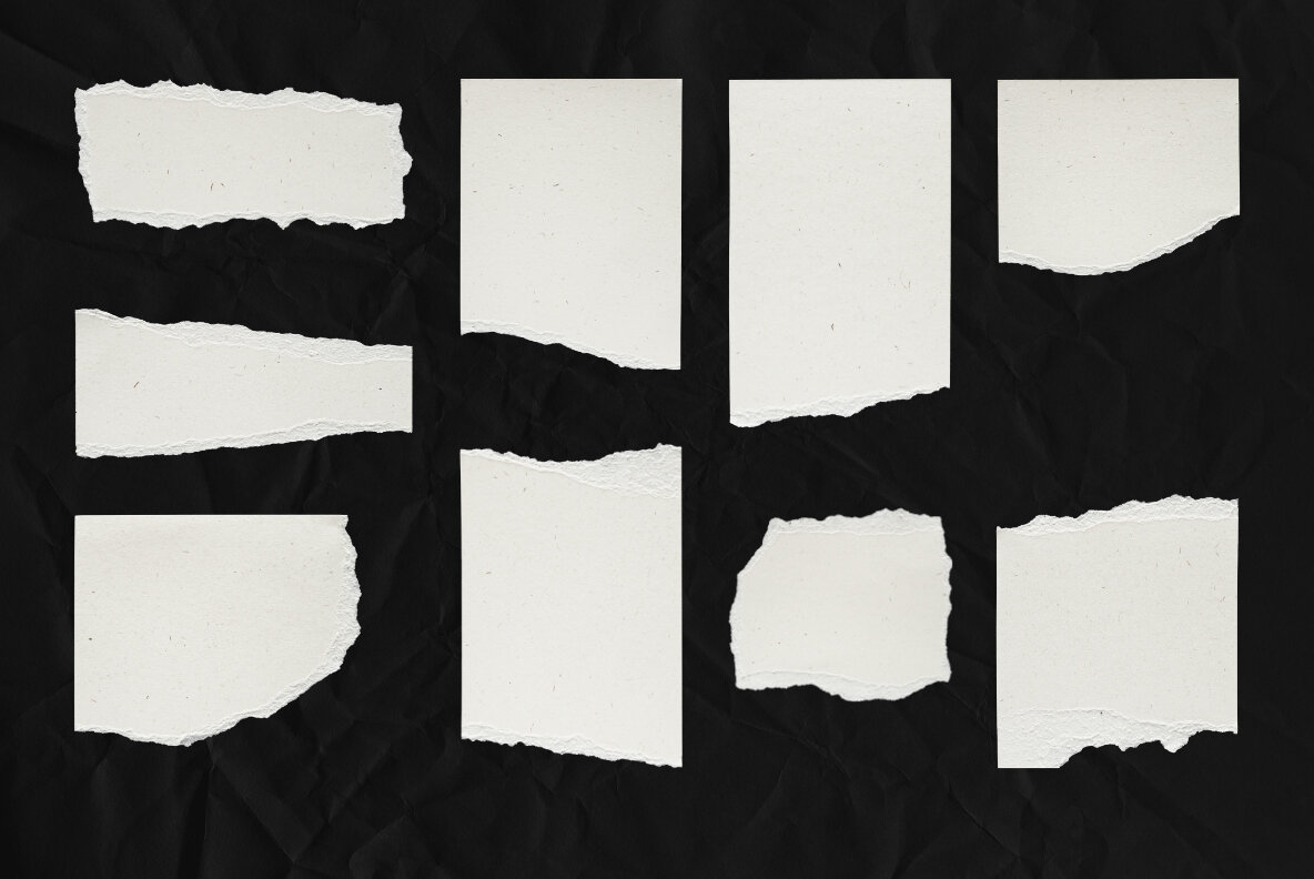 47 Beige Textured Ripped Craft Paper Pieces 7