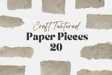 20 Brown Textured Ripped Old Craft Paper Pieces