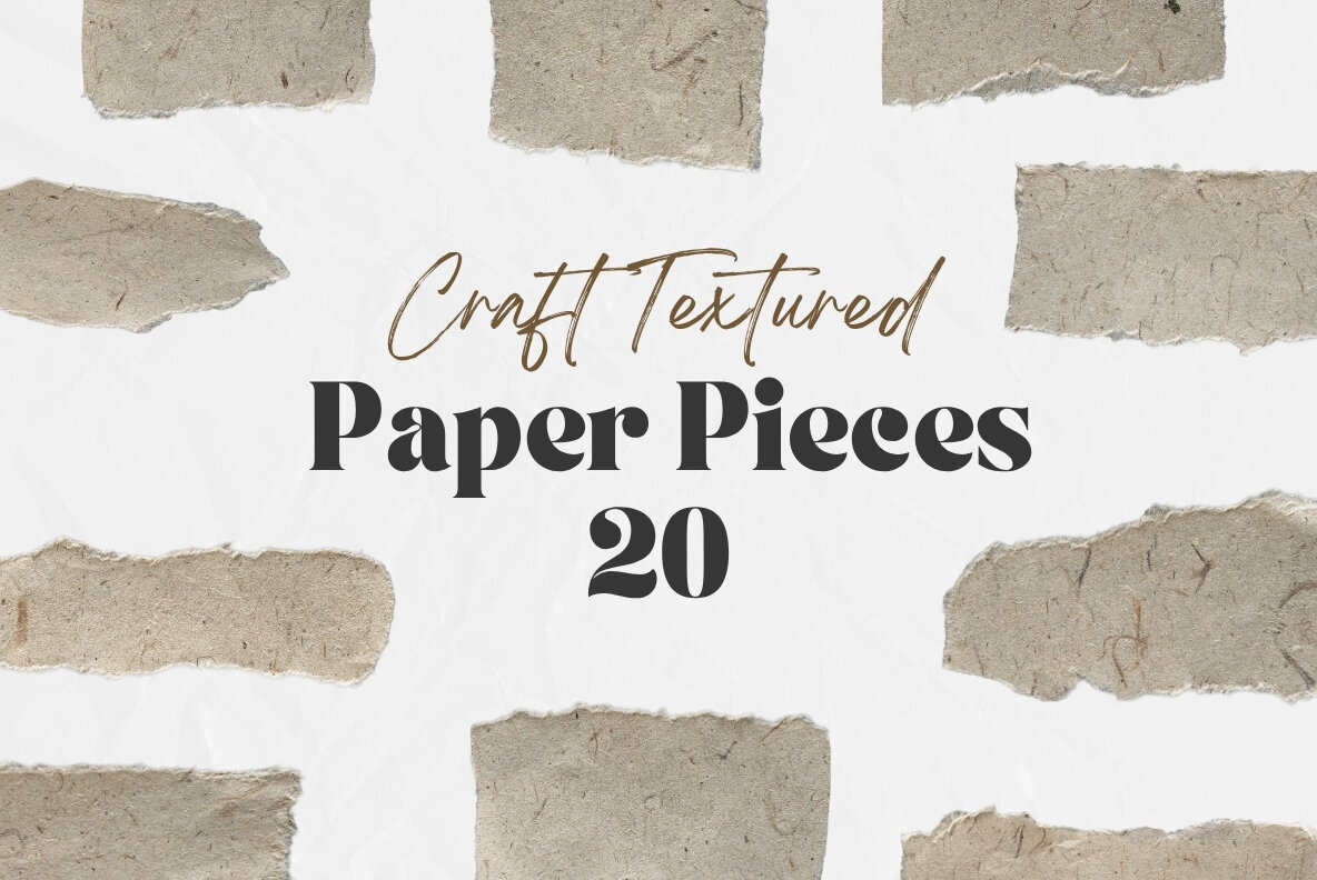 20 Brown Textured Ripped Old Craft Paper Pieces 1