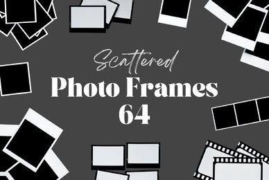64 Scattered Blank Polaroid Photo Frames