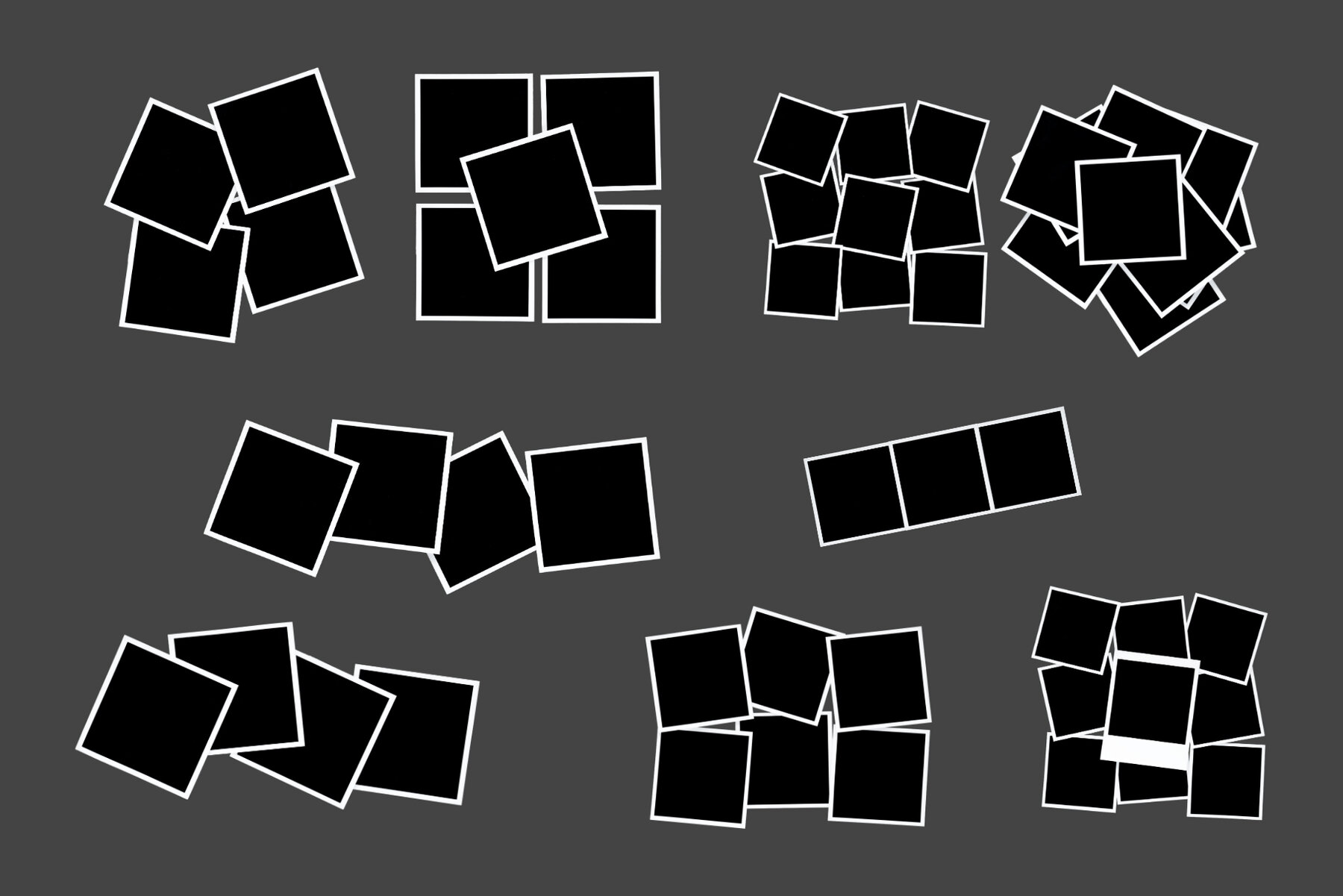 64 Scattered Blank Polaroid Photo Frames 4