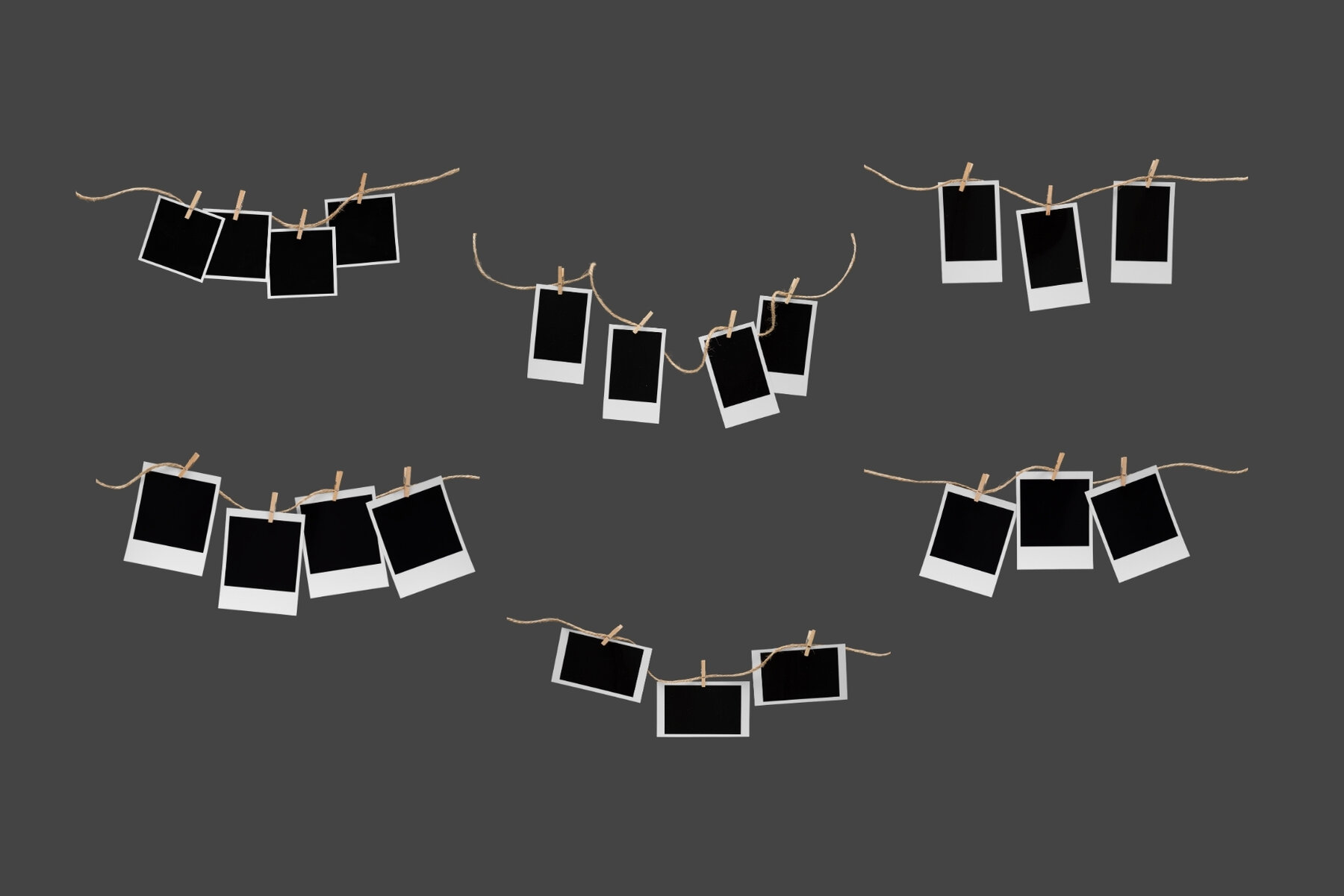 64 Scattered Blank Polaroid Photo Frames 7