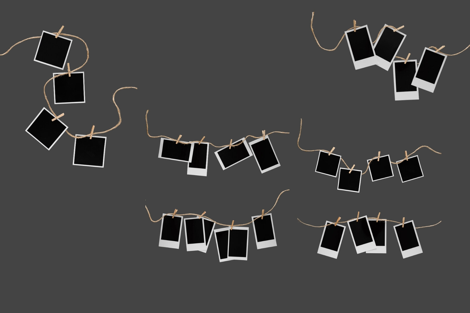 64 Scattered Blank Polaroid Photo Frames 8