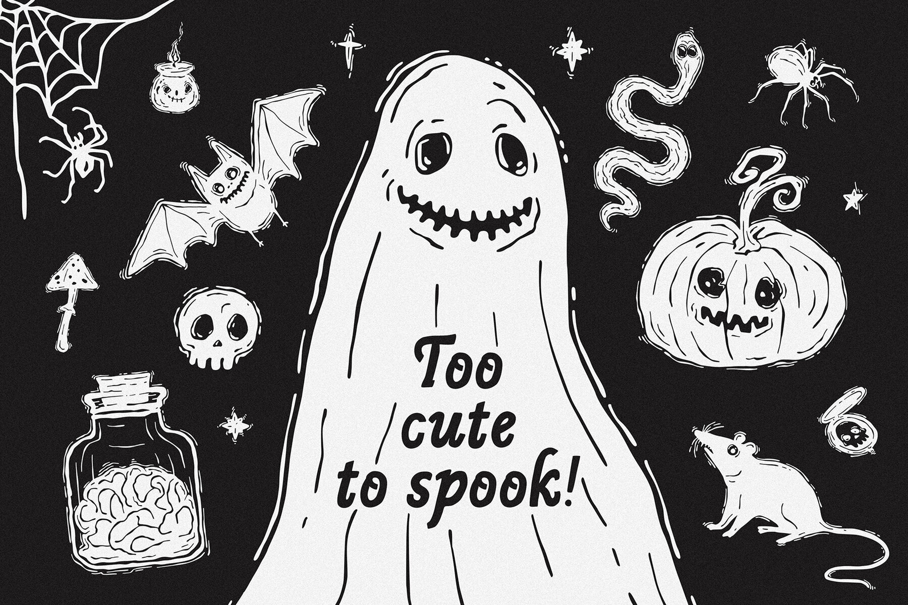 Creery Cute Halloween hand drawn illustrations 3