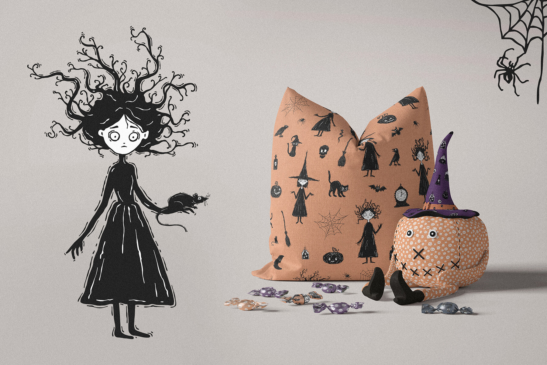 Creery Cute Halloween hand drawn illustrations 4