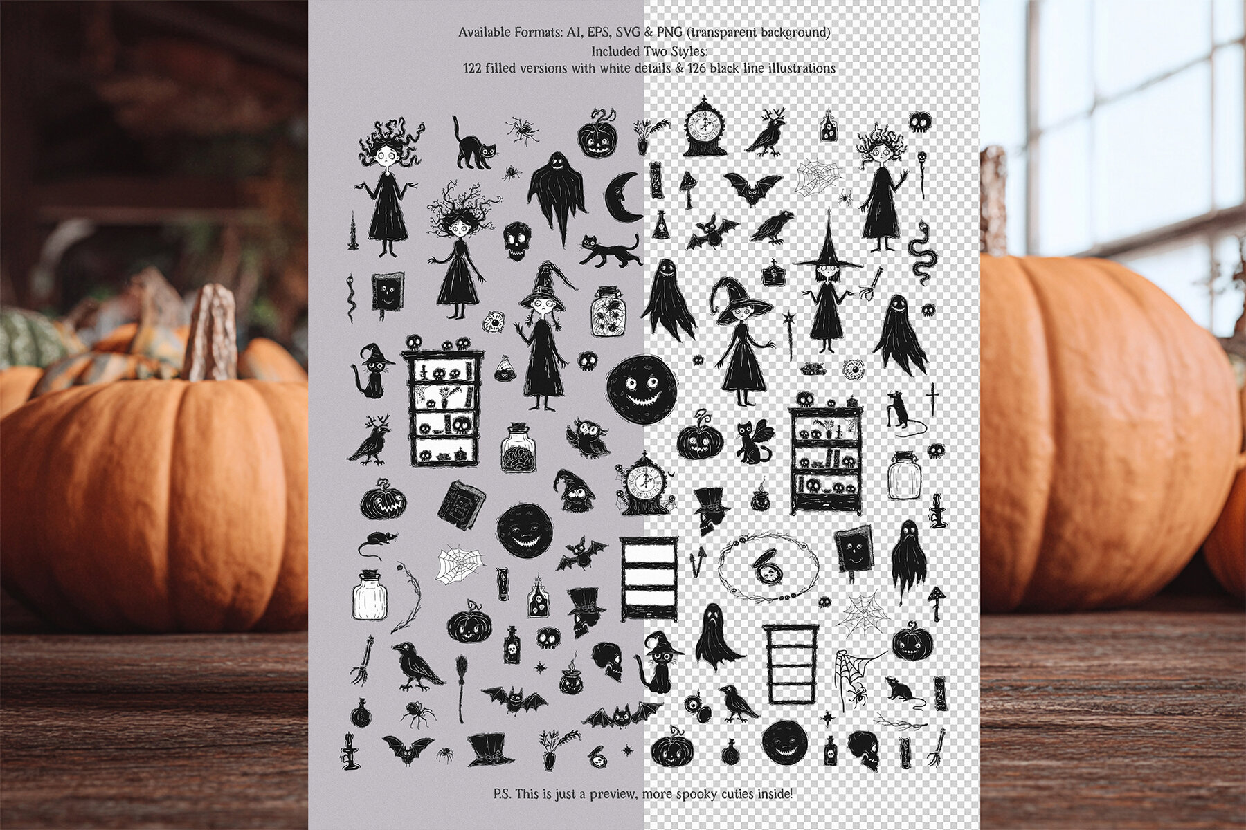 Creery Cute Halloween hand drawn illustrations 6
