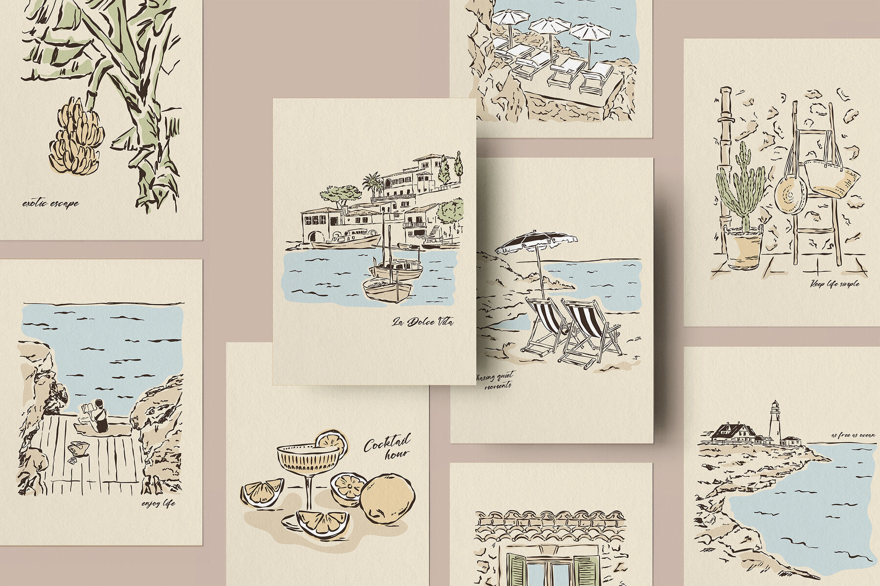 Mediterranean Vacation Print Posters 1