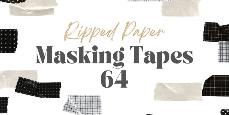 27 Black And White Ripped Dots And Checked Washi Tapes