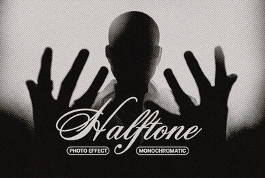 Monochromatic Halftone Photo Effect