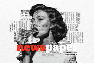 Newspaper Collage Effect