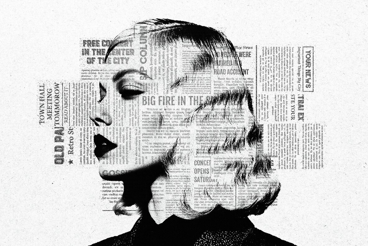 Newspaper Collage Effect 2