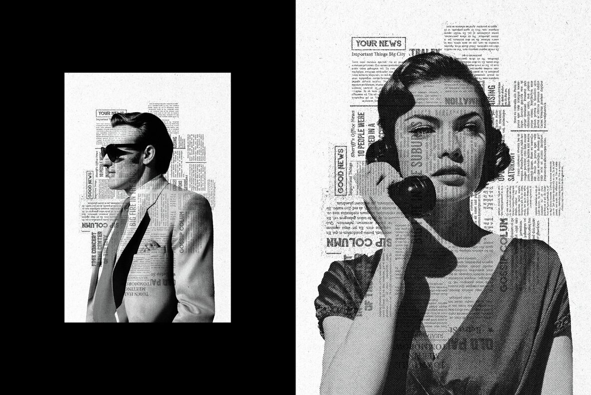 Newspaper Collage Effect 3