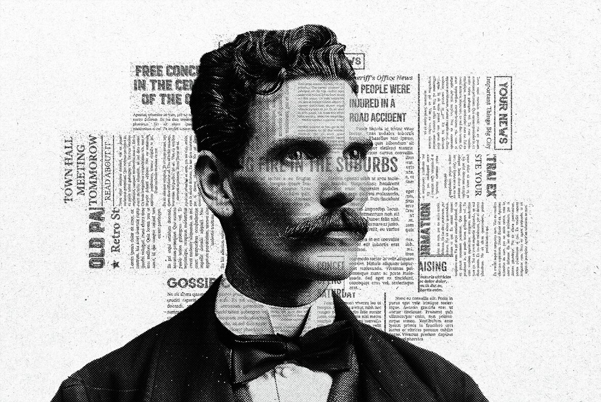 Newspaper Collage Effect 4